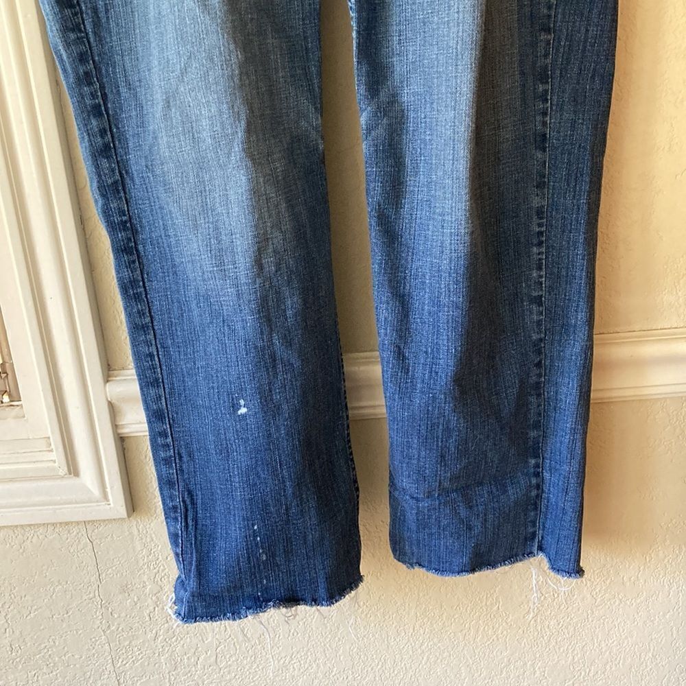 Lane Bryant Distressed Raw Frayed Hem Five Pocket Straight Leg Jeans Size 14 - Picture 5 of 14